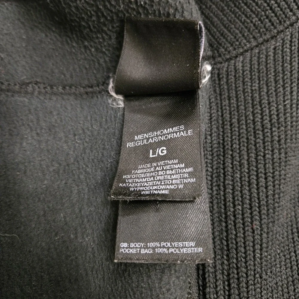 The North Face  Full Zip Knit Sweater Jacket Mens Sz Large Black‎ Ski USANA Poly